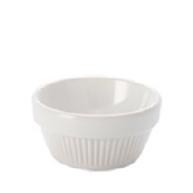 Food glass 125 ml. fluted, white