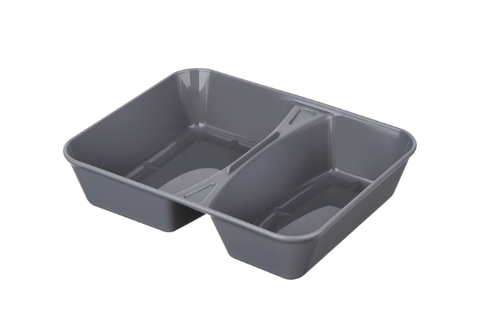 Food Container 2 room, Dark Grey PP