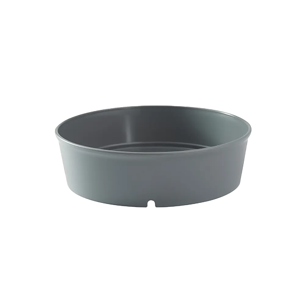 Reusable PP food container, round, dark grey